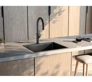 Monomando de fregadera caño extraible negra